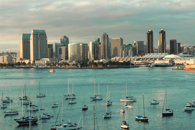 Scenic View Of San Diego Skyline And Harbor