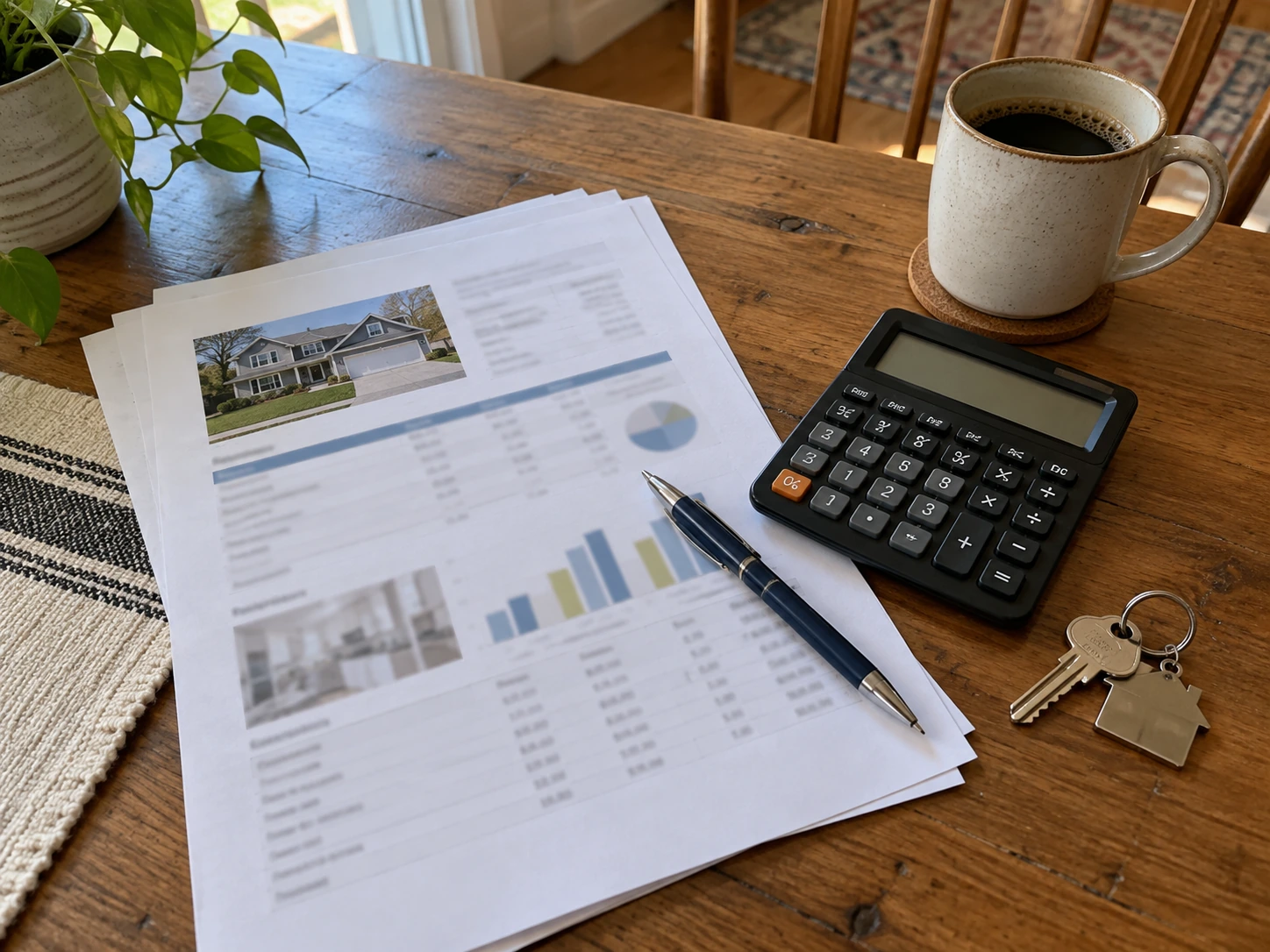 San Diego homeowner reviewing home sale figures at a kitchen table