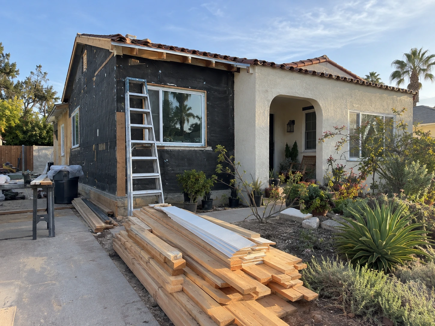 San Diego house with exterior repairs still to be completed